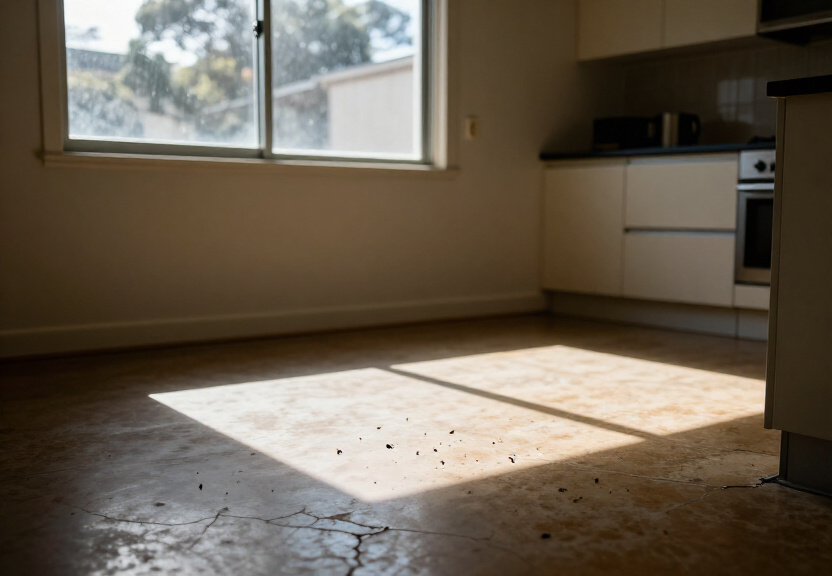 Rodent droppings in a Randwick storage area before treatment